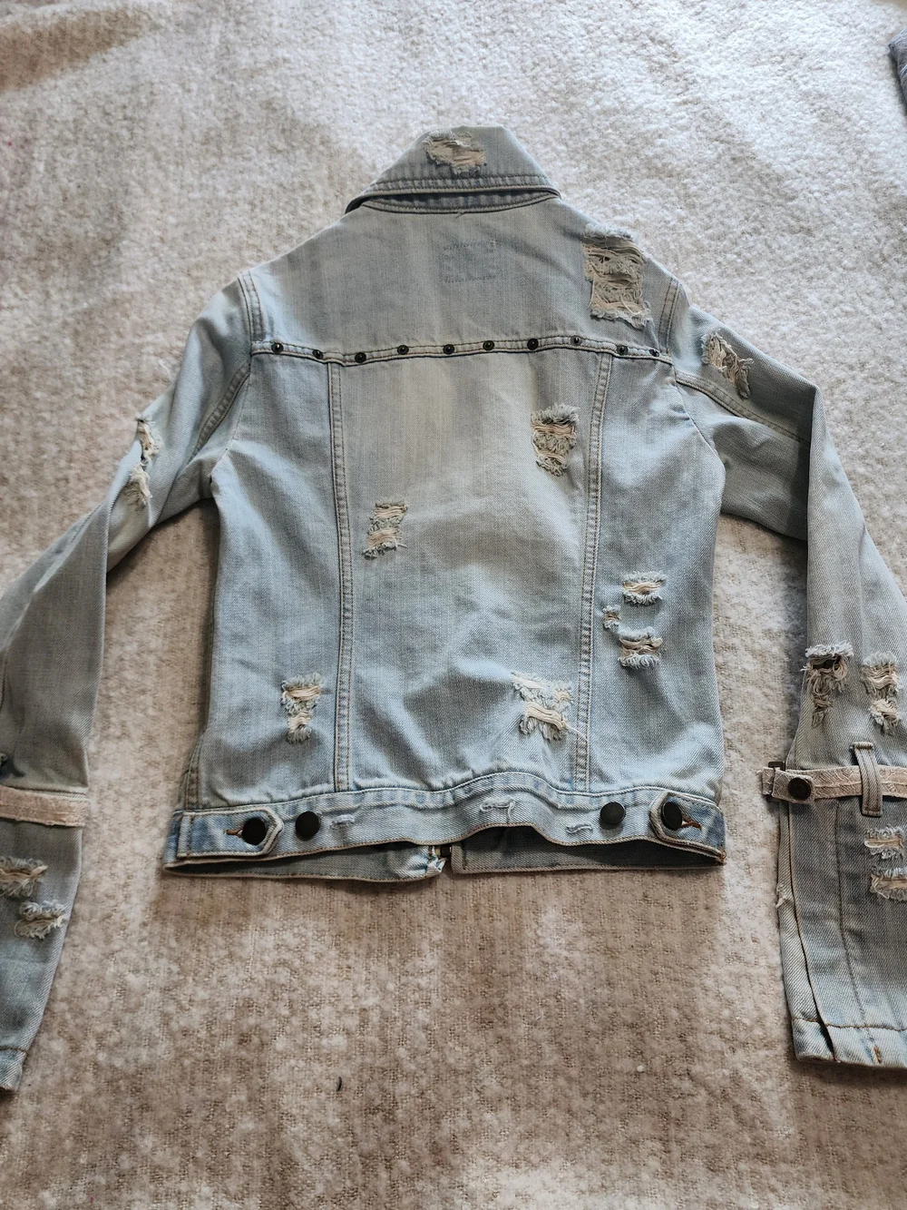 Forever Love Distressed Denim Y2K JacLight Wash Distressed Denim Jacket - Women
